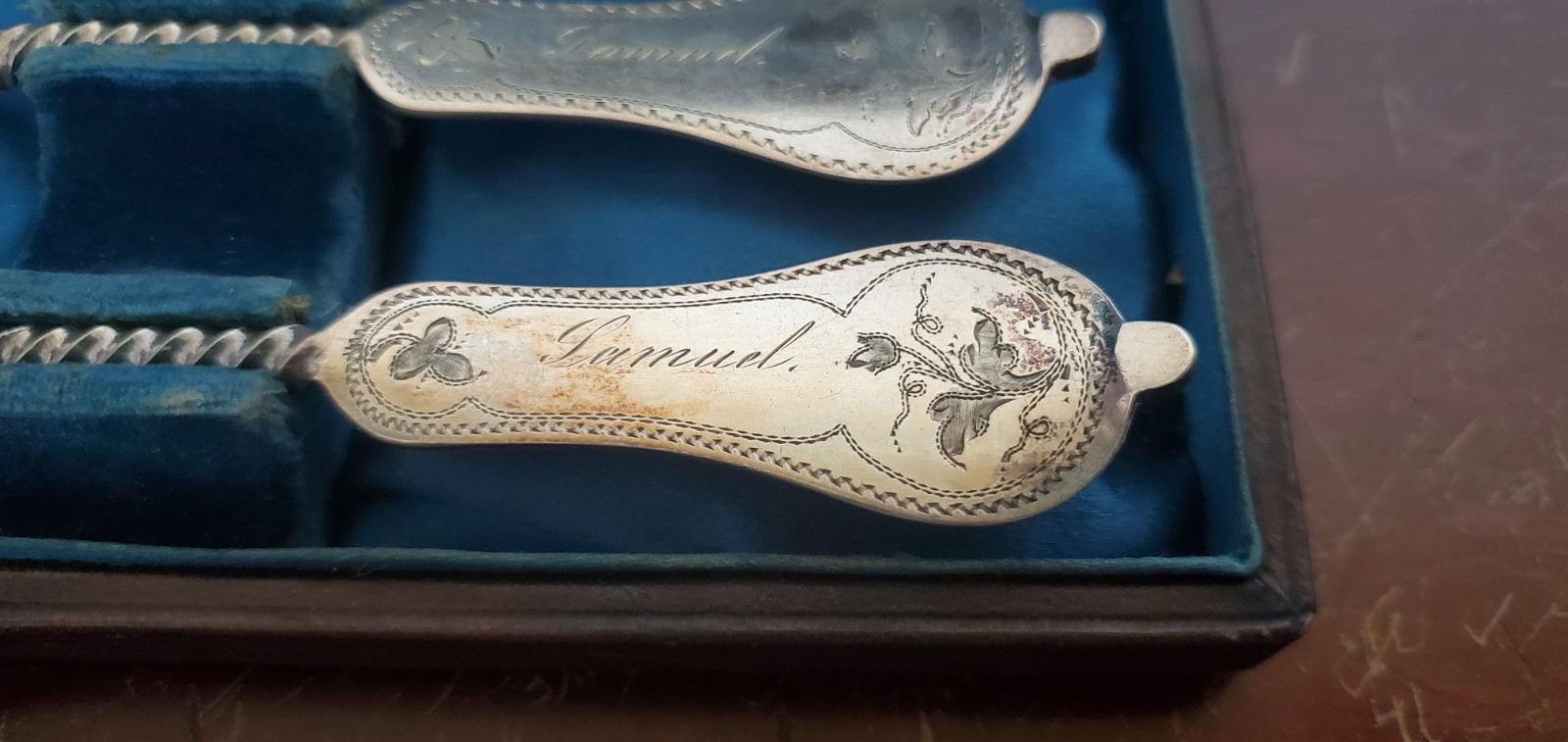 Antique Duhme & Co Coin Silver Flatware set / box Cincinnati Ohio Silversmith