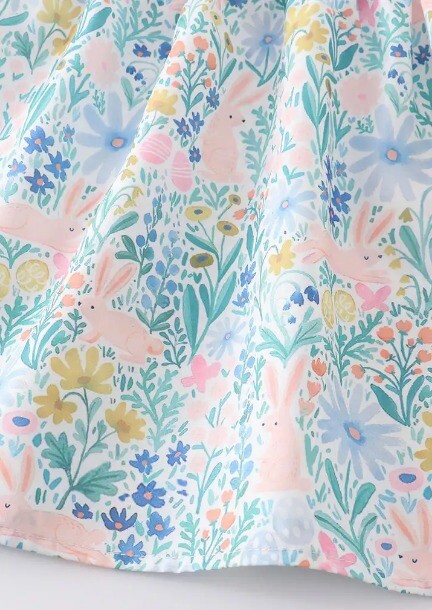NEW Boutique Smocked Floral Easter Bunny Rabbit Girls Dress