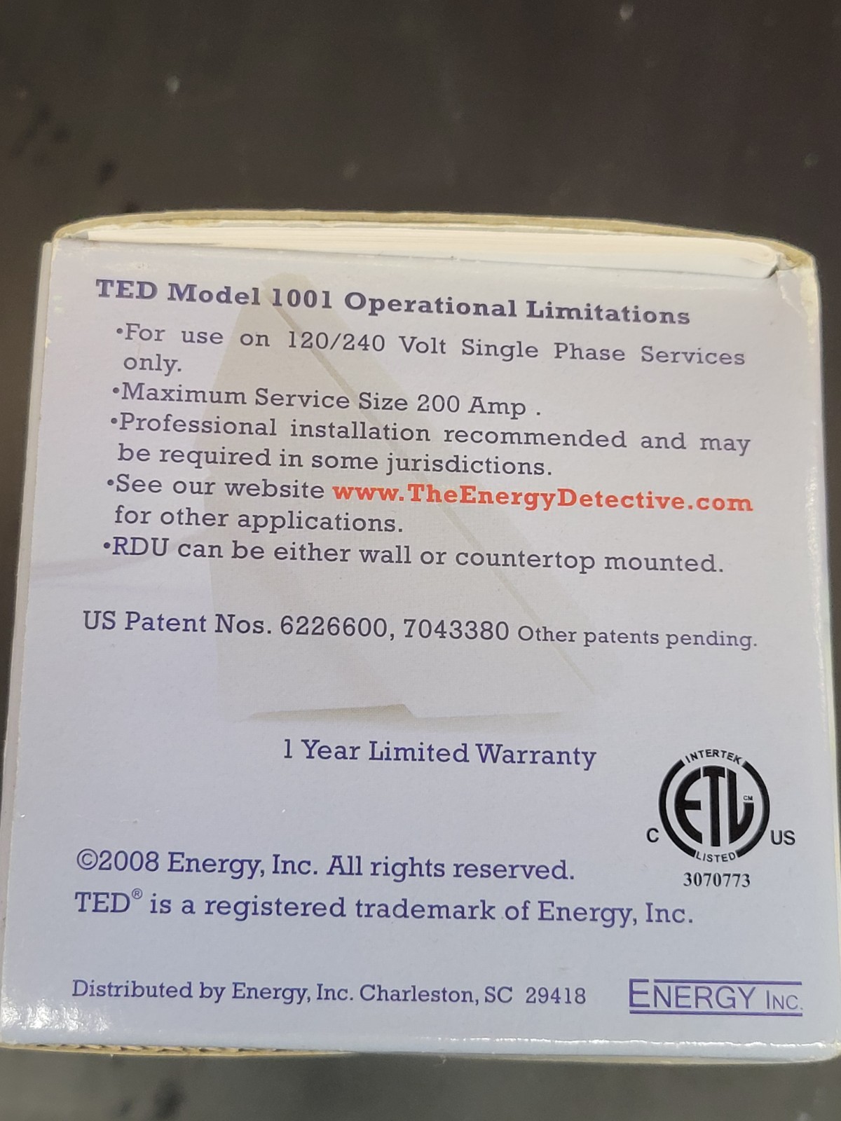 TED The Energy Detective Whole-House Energy Monitor – New in Box w/ CT Clamps