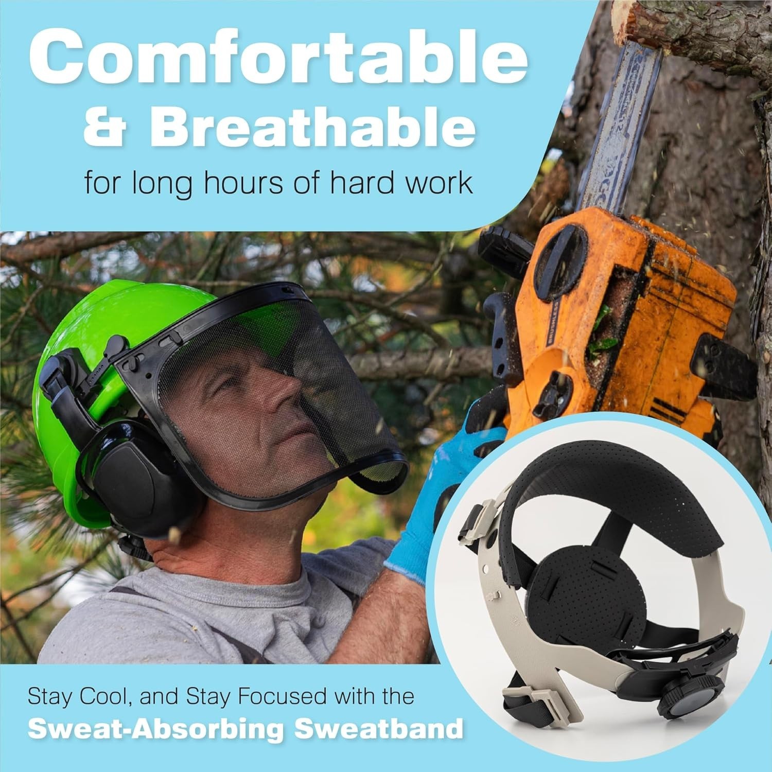 Chainsaw Helmet with Ear Protection Forestry Safety Helmet with Mesh Face Shield