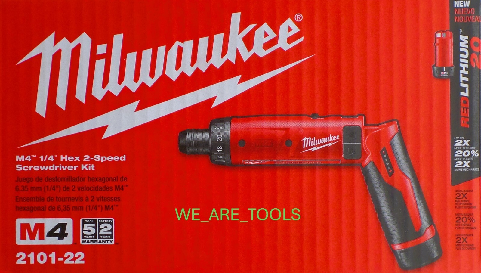 Milwaukee 2101-22 M4 1/4" Hexagon Screwdriver Kit