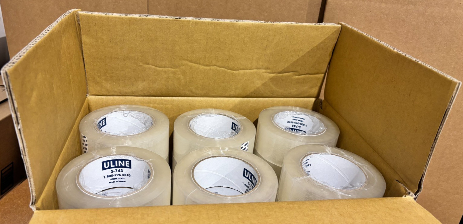 Uline Industrial Plus Tape - 2.6 Mil, 2" x 110 yds, Clear S-743 (36 Roll Case)