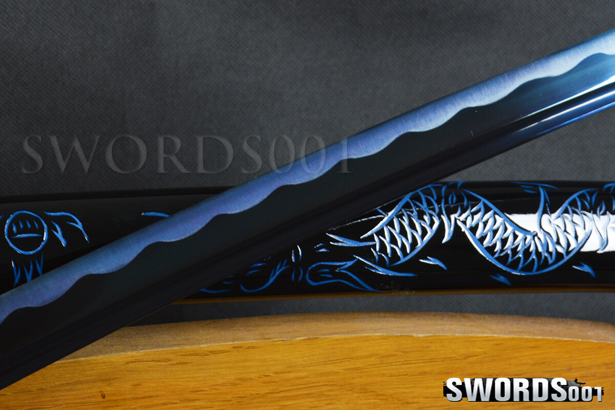 Blue Dragon Katana Japanese Samurai Sword 1095 Carbon Steel Functional Full Tang