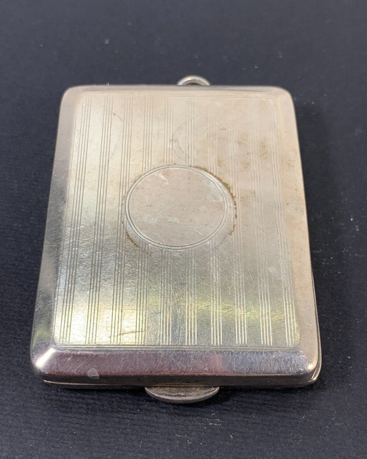 silver engine turned rectangular note/cigarette case, Birmingham 1925
