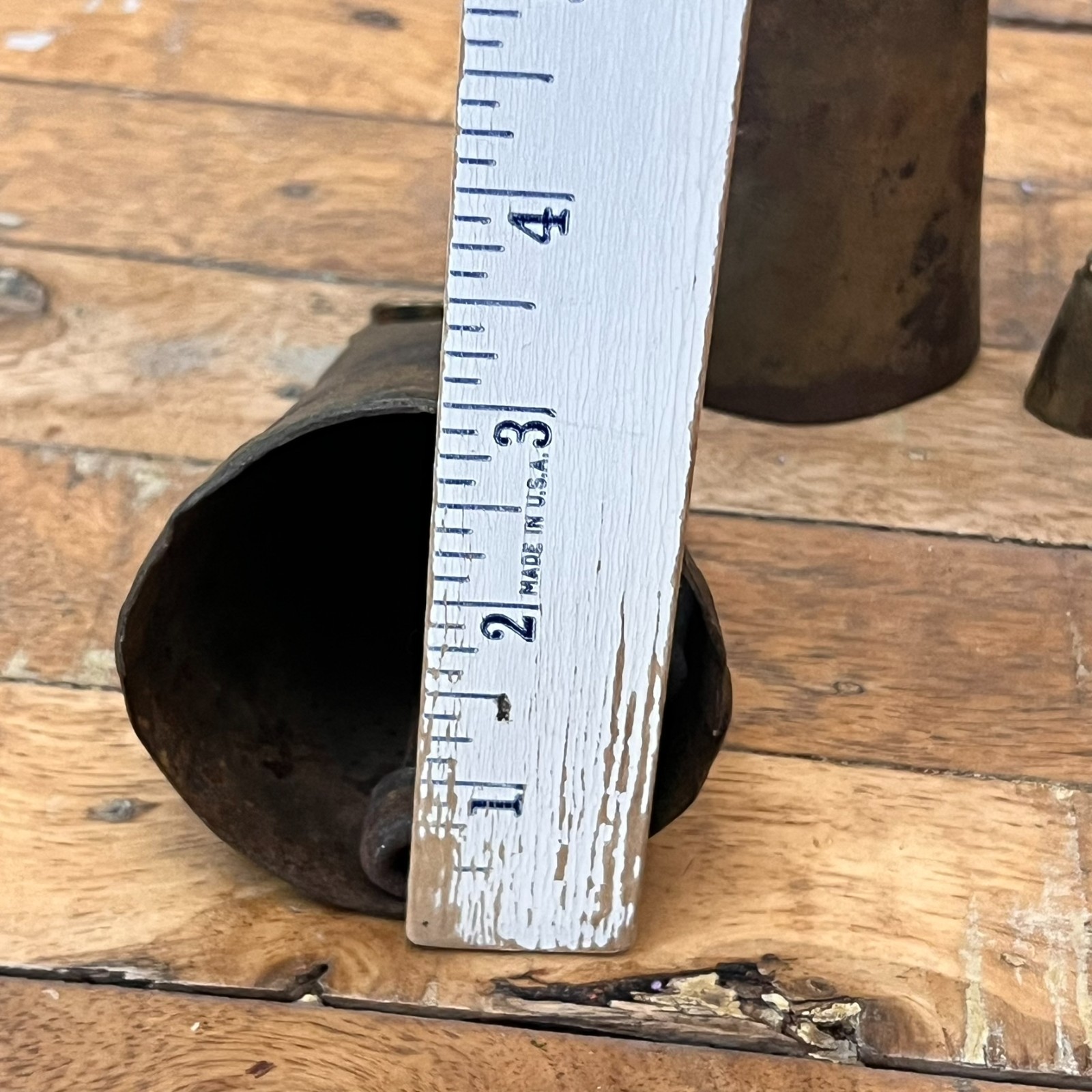 Antique Steel Cow Bells Lot of 3 Original Hand Riveted