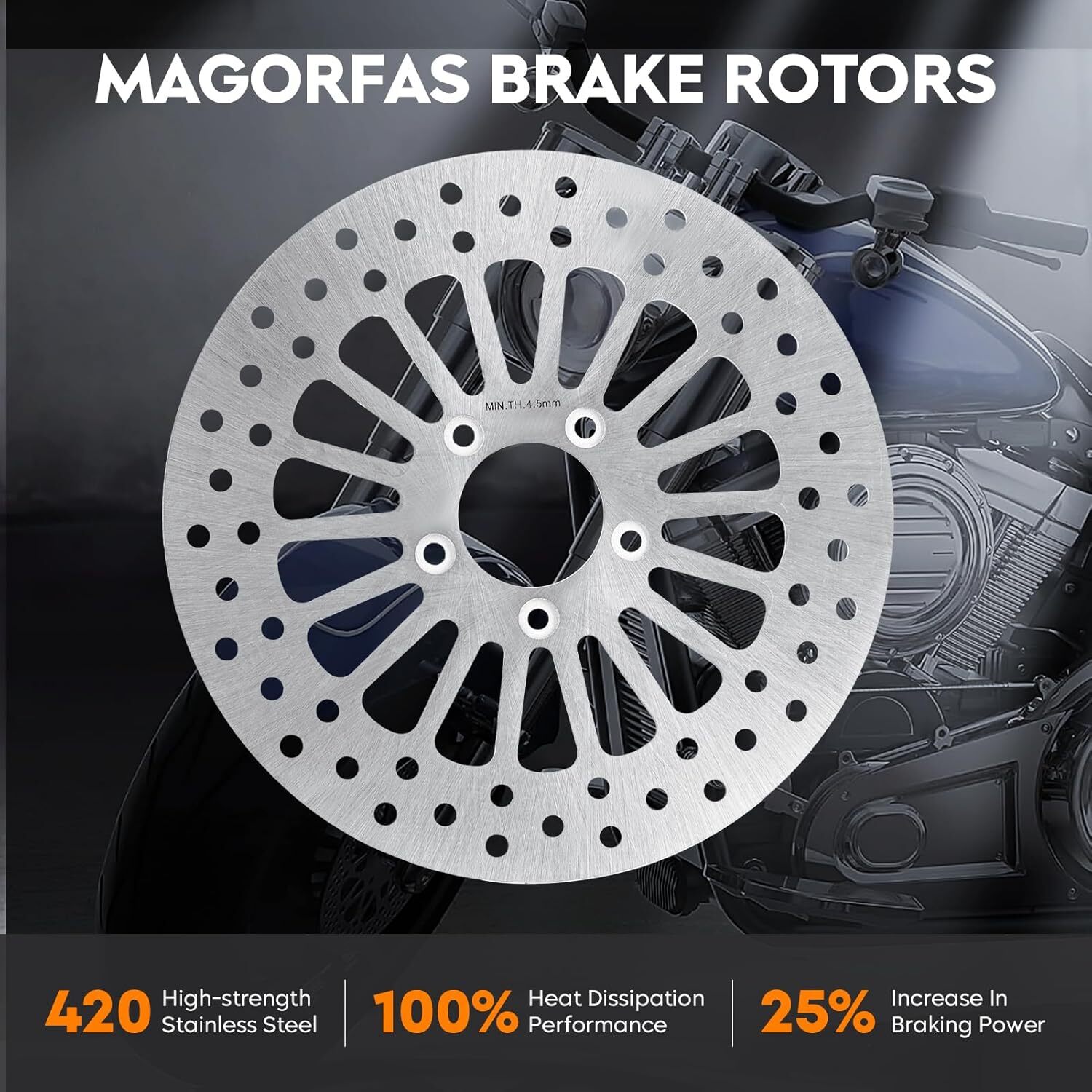 11.5" Rear Brake Rotor Disc for Harley Sportster Softail Road King Electra Glide