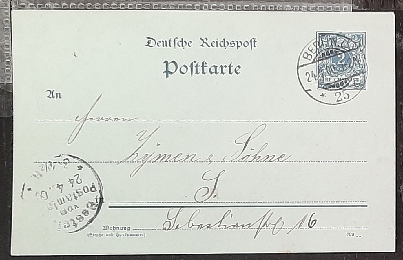 y(GER-858) GERMANY 1900 REICHPOST 2pf postal postcard used (3) different cards