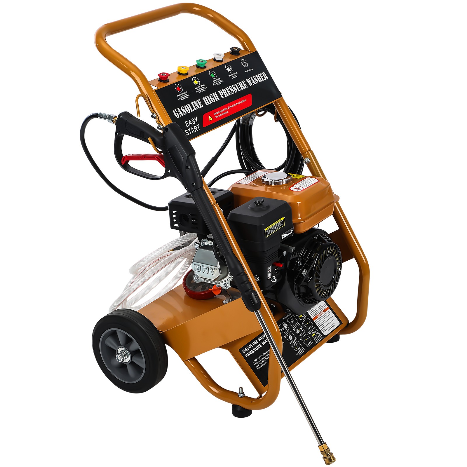 3950 PSI Gas Pressure Washer 5 Nozzles Gas Powered Washer 7HP 2.6 GPM 212cc