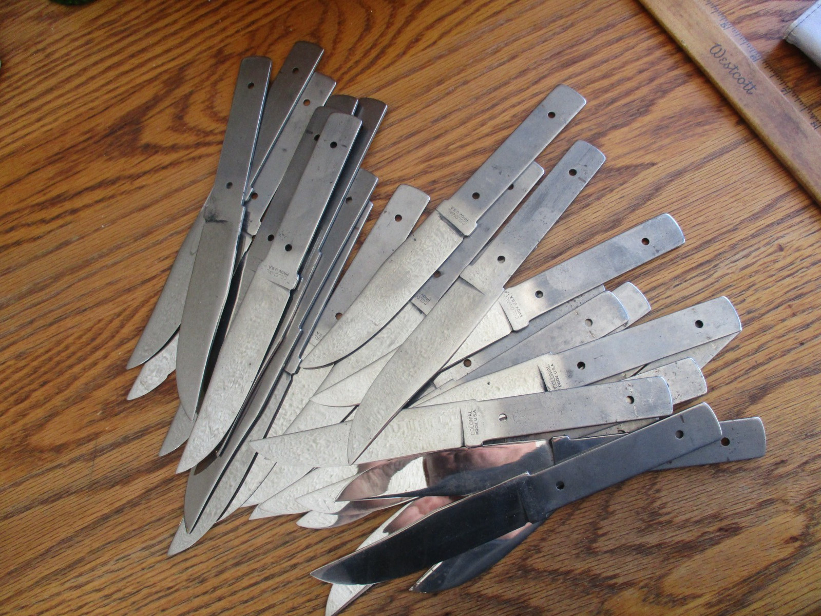 25 Carbon Steel Knife Blade Blank Blank's NOS Colonial Knife USA