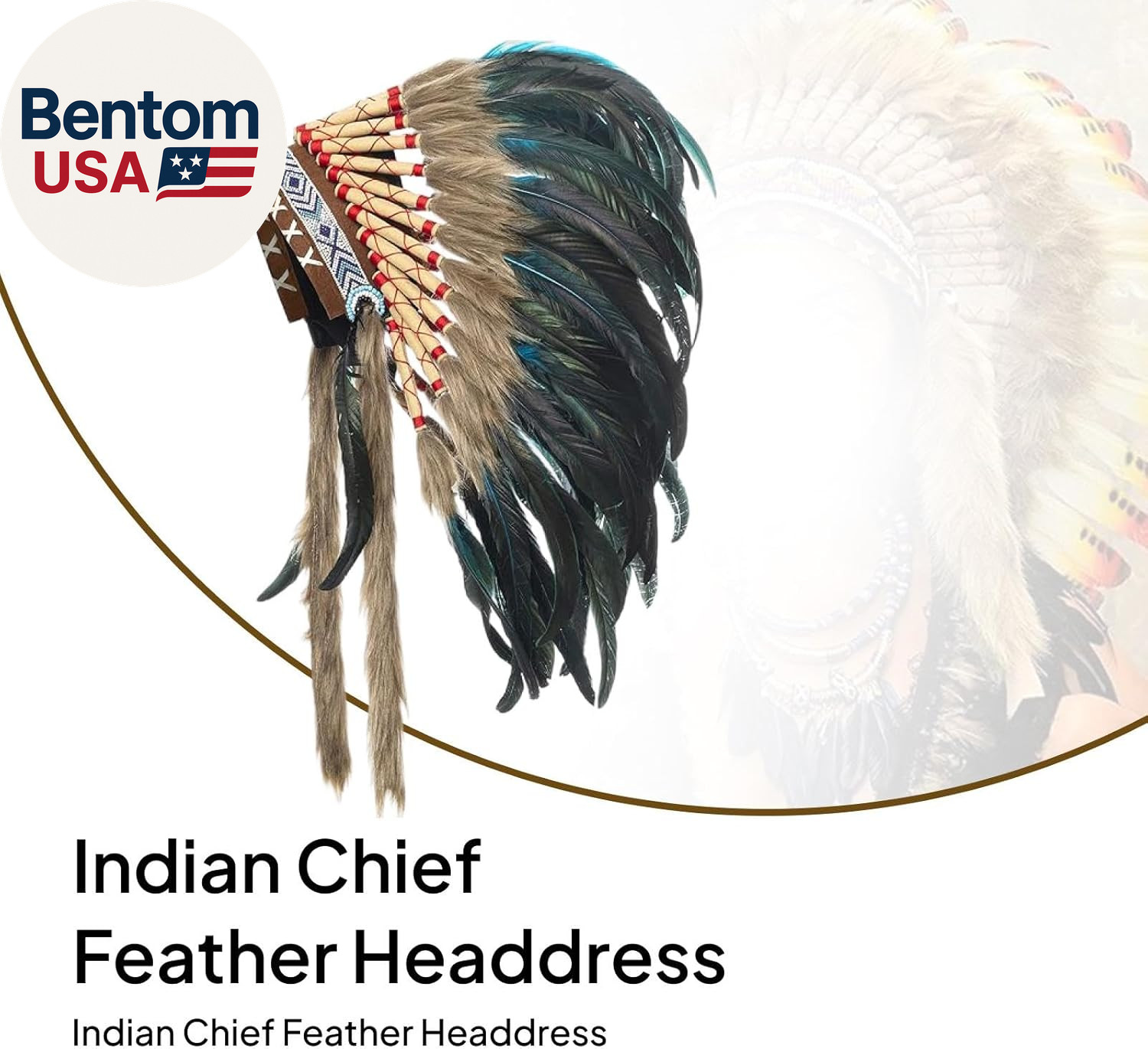 Indian Artificial Feather Headdress, American Chief Indian Native Hat, Indian He
