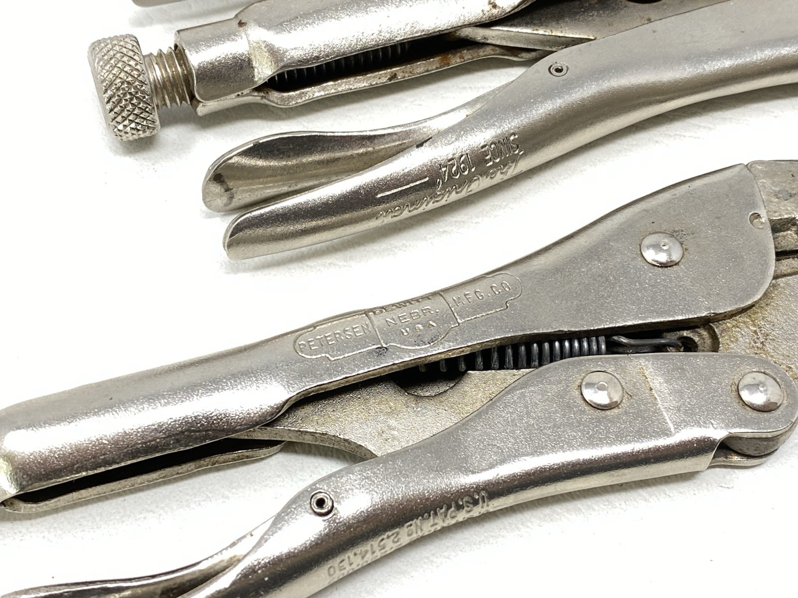 Vintage Lot of 4 Vise Grip Petersen-Dewitt USA Made Locking Pliers 10WR 7WR & 6R