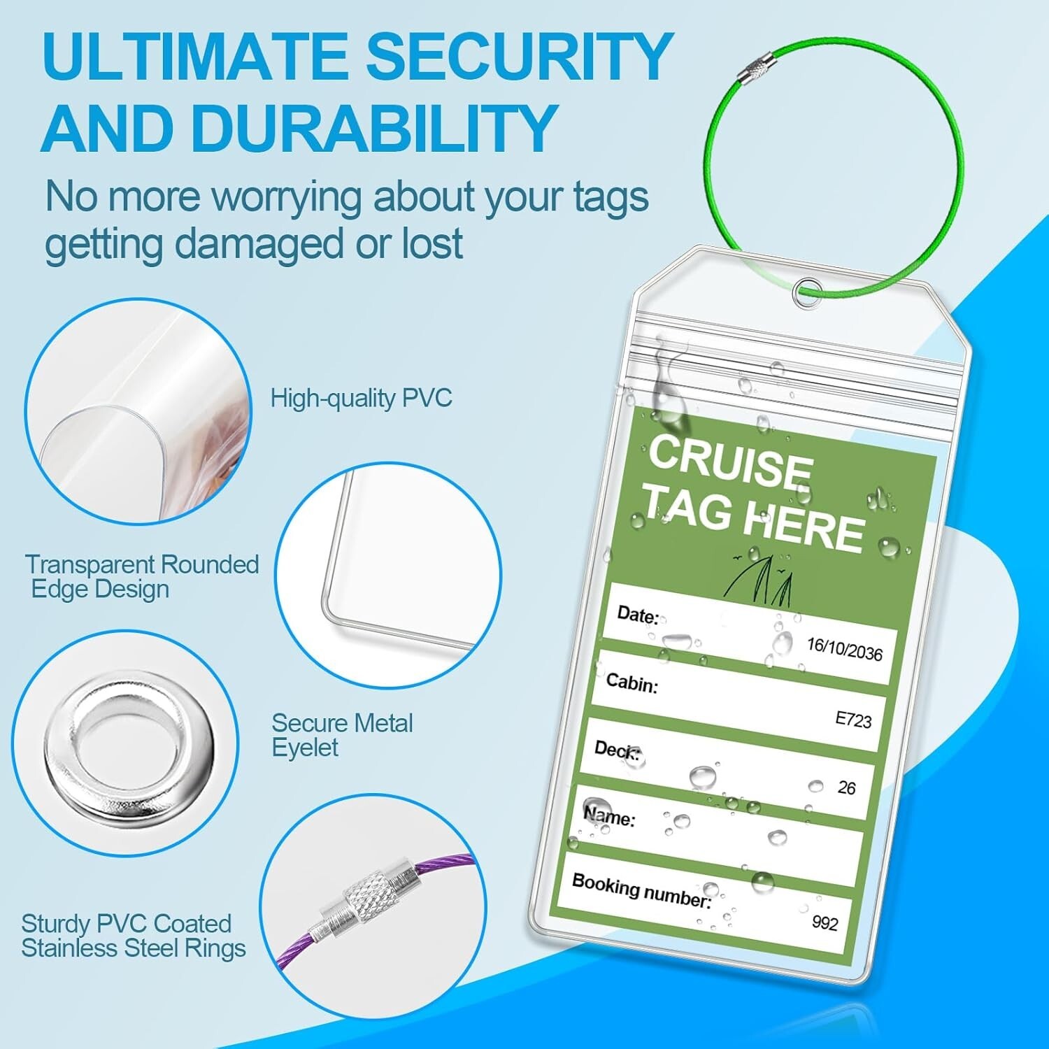 3/6 Pack Cruise Luggage Tag Holders for Carnival NCL Princess MSC Cruise Ships