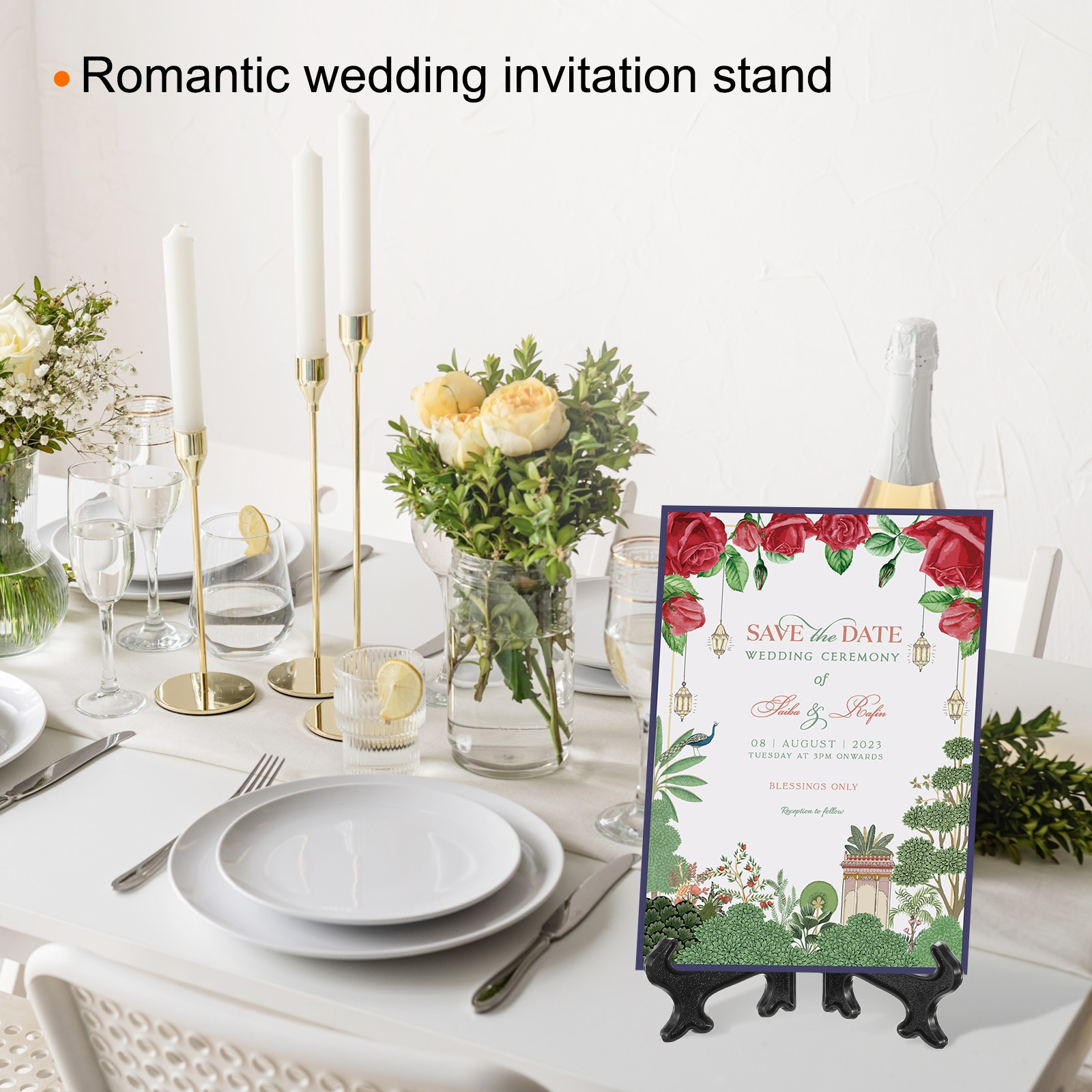 8" Acrylic Plate Stands for Display Stand Plate Holder Black 5Pack