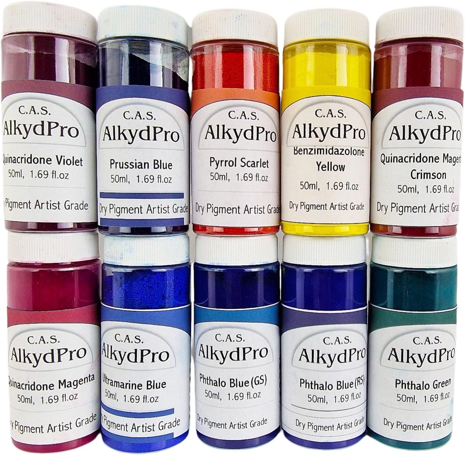 Quinacridone Sett  Pigment Dry Powder     set  10 x 50ml