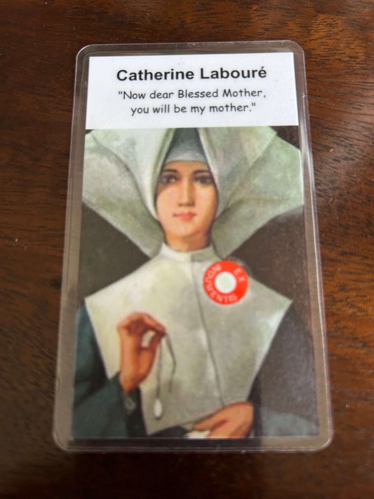 Saint Catherine Laboure 3rd Class Relic Card