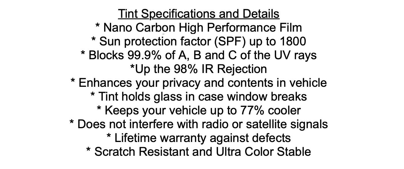 Chevy 1500 Silverado Truck Windshield tint strip precut 5% Nano Carbon