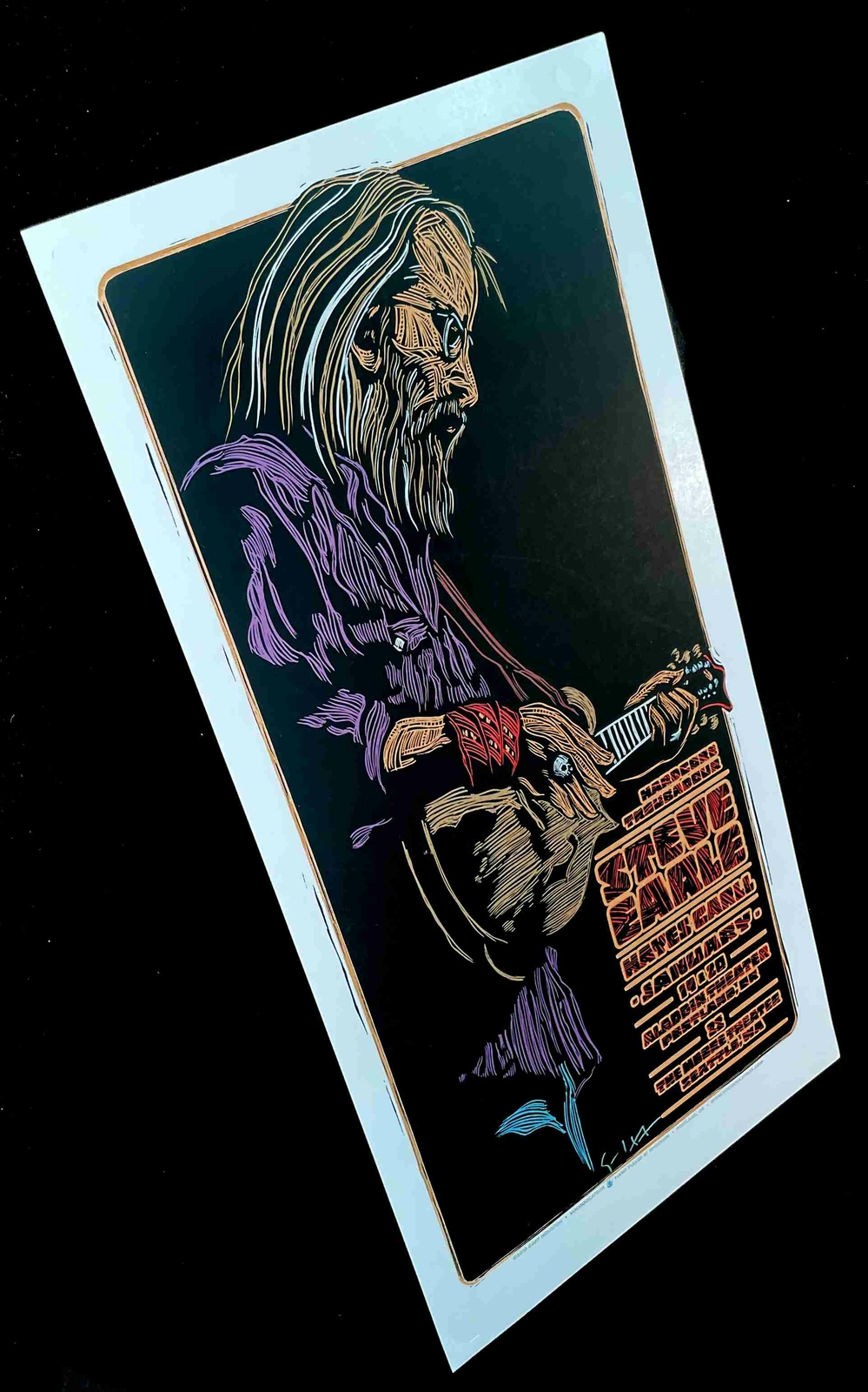 Steve Earle Poster Hayes Carll Aladdin Th Seattle 2010 Signed Gary Houston COA