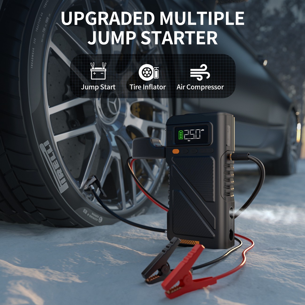 Geeneu 9000A Car Jump Starter with Air compressor ortable 12V Car BatteryBooster