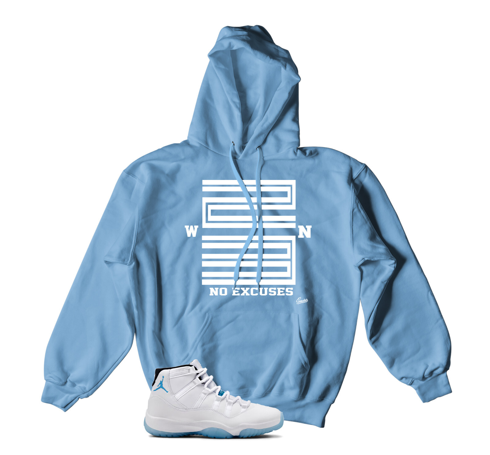 Hooded Sweatshirt To Match Jordan 11 Legend Blue - Win 23 BLUE Hoody