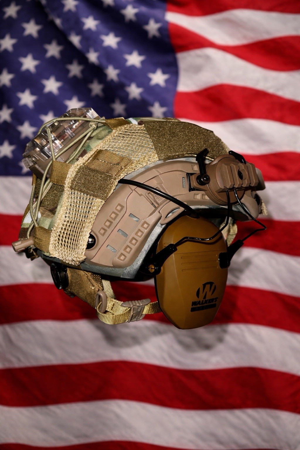 USGI SDS/Bae Systems Medium Ach Helmet High Cut With Walker Razors/ir Strobe