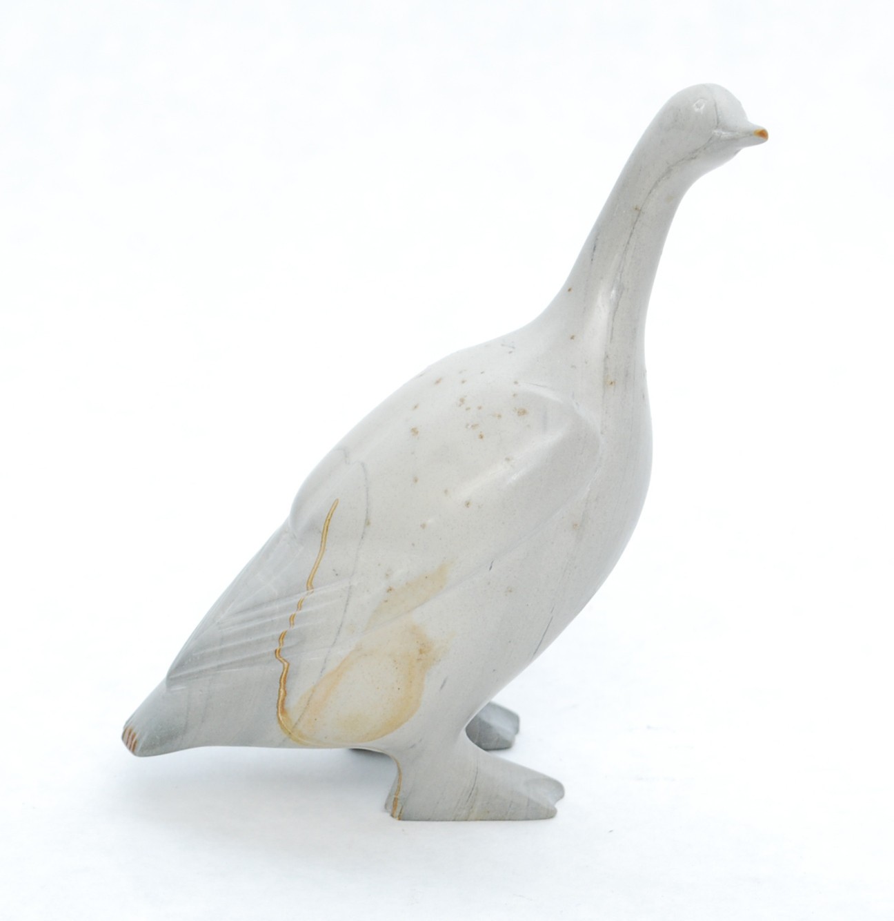 Z Enoogo Signed Hand Carved Inuit Soapstone Ptarmigan Sculpture Inuit Duck Bird