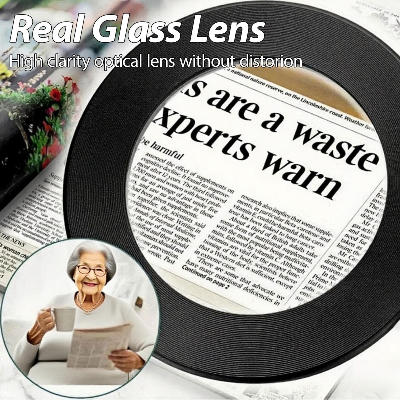 10X Magnifying Glass with Light Clip On Desk Magnifier 48 LED 3 Modes Dimmable