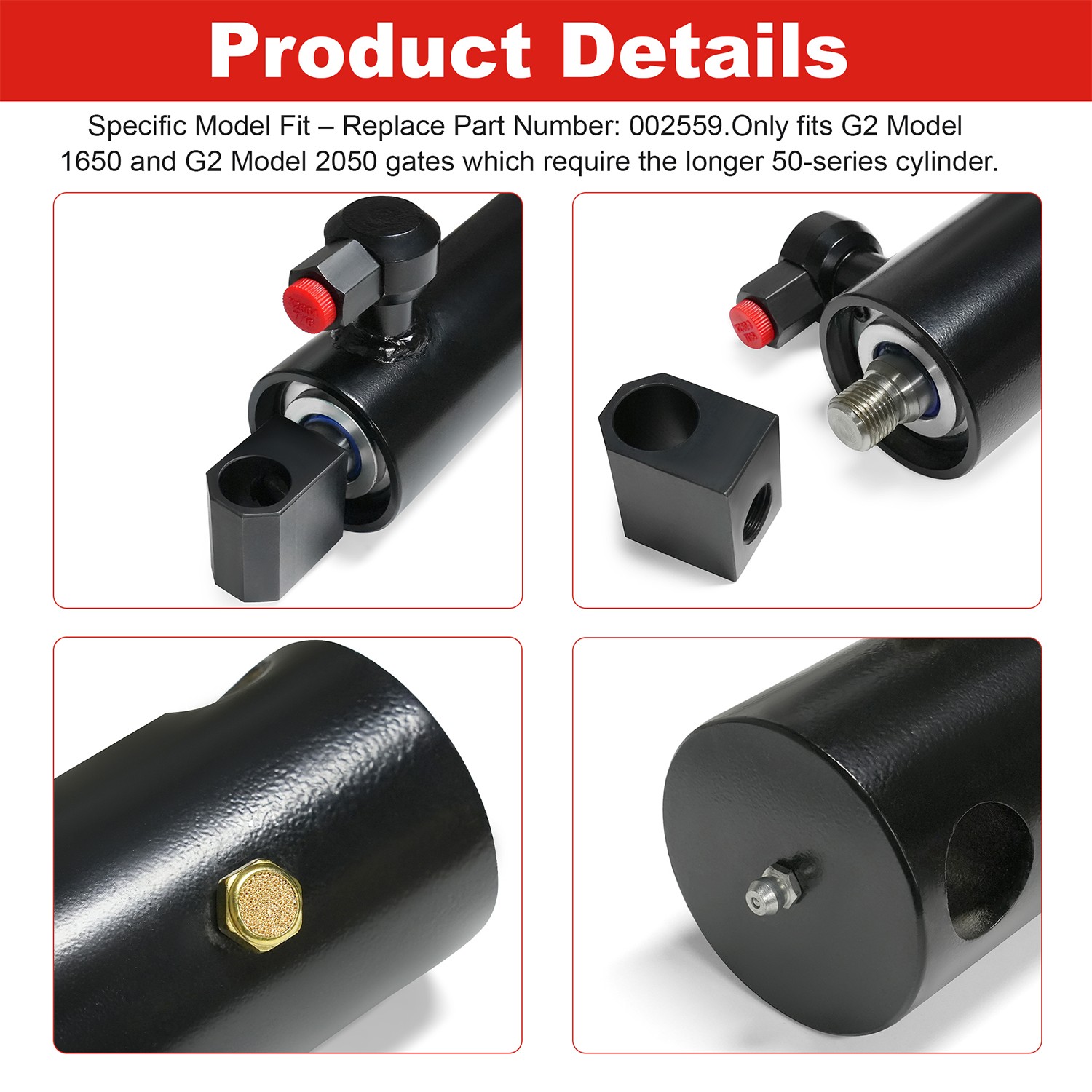 Replacement Hydraulic Cylinder 002559 for Tommy Gate G2 Series 1650 2050 Models