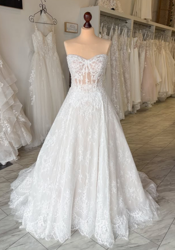 Sweetheart Wedding Dresses Beach Boho A Line White Sleeveless Lace Bridal Gowns