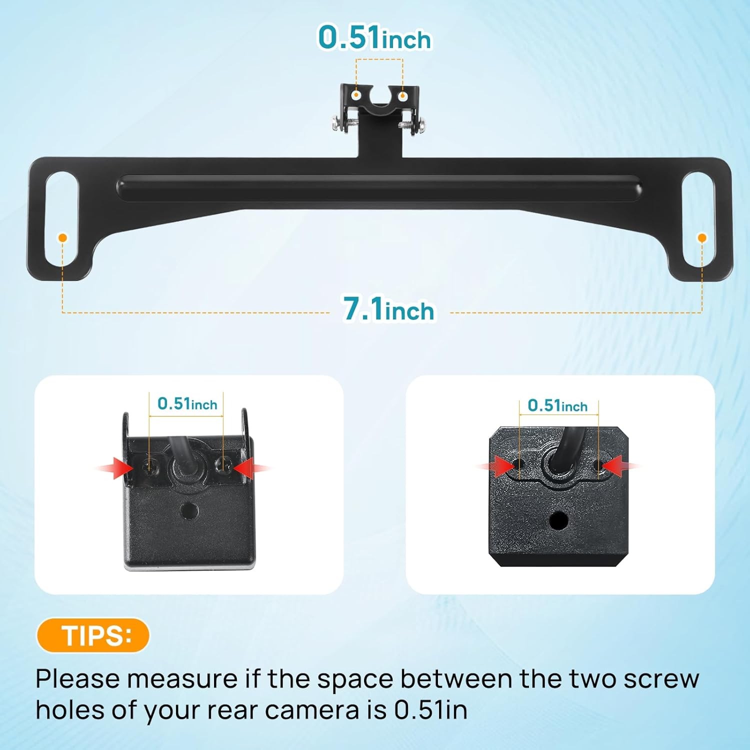 Universal Car Rear View Camera License Plate Bracket, Professional Full...