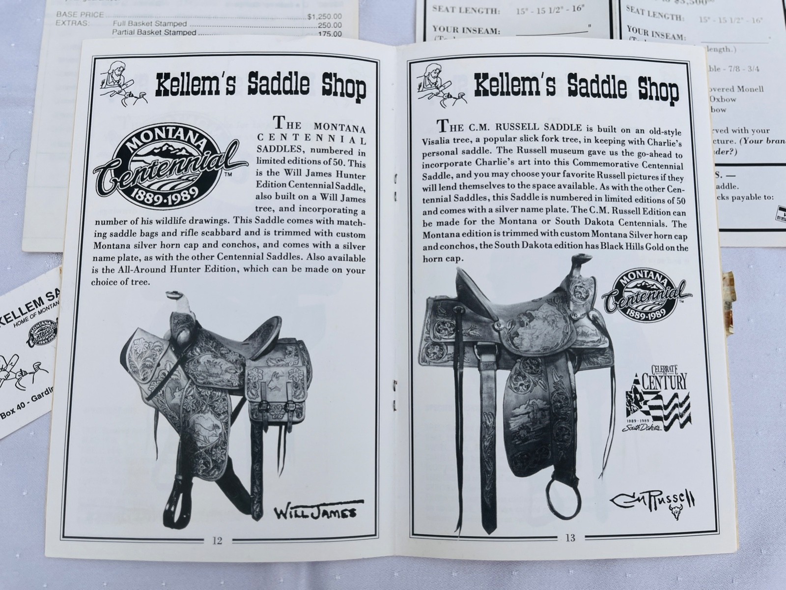 RARE VTG 1989 KELLEM'S SADDLE SHOP Montana Centennial Catalog/Price List