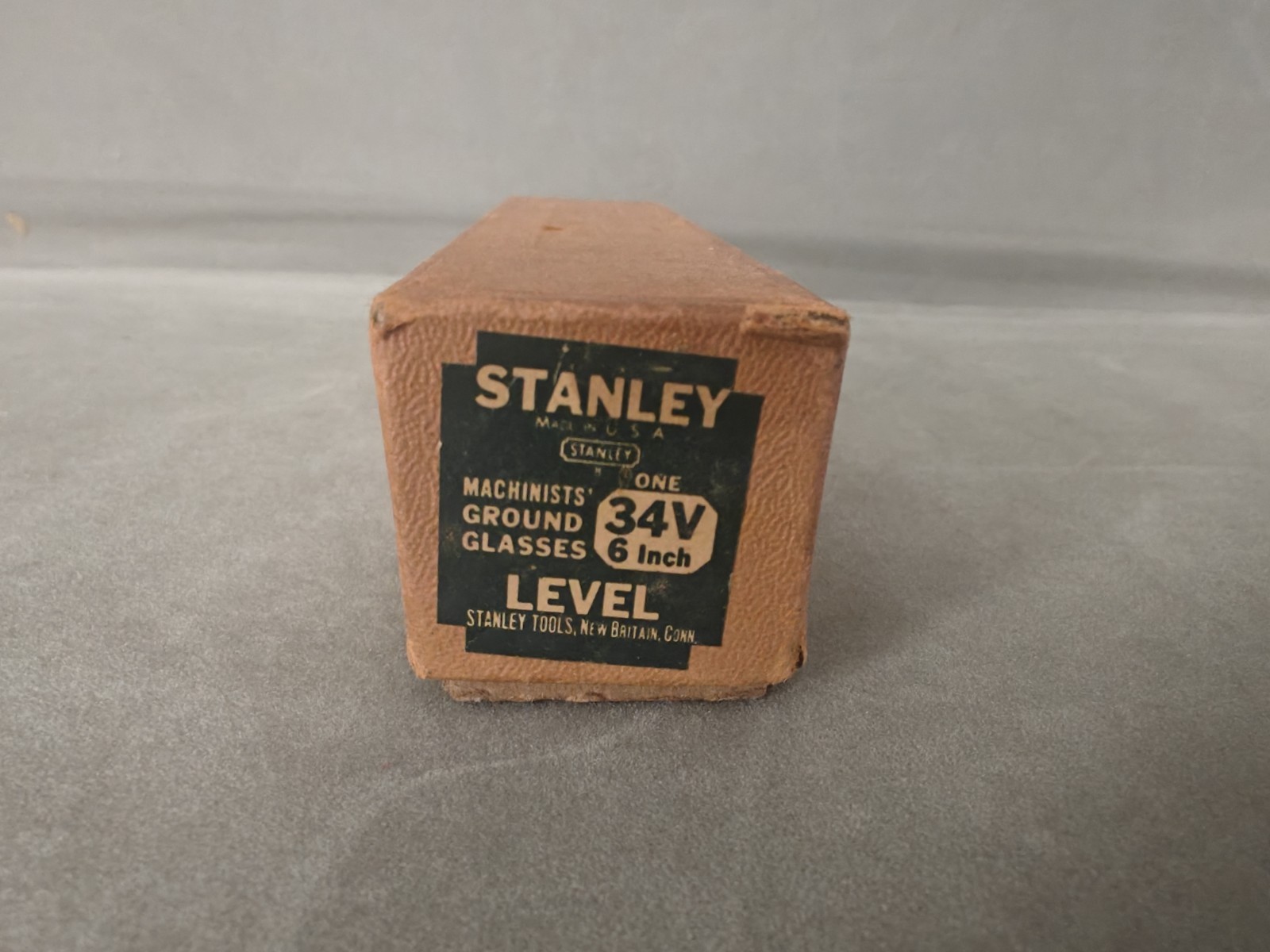 VTG Stanley No. 34V 6" Machinist Ground Glasses Level V Bottom w/ Box USA EUC