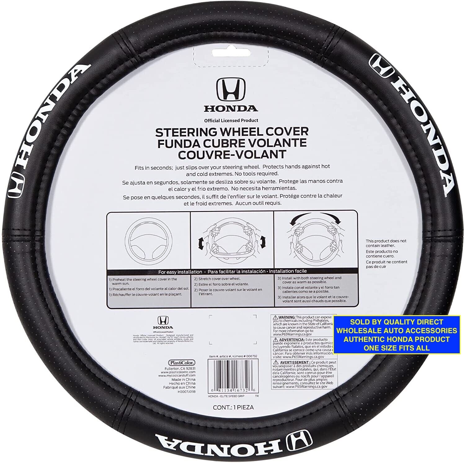 ORIGINAL HONDA Sport Grip Synthetic Leather Car/SUV/Truck Steering Wheel Cover