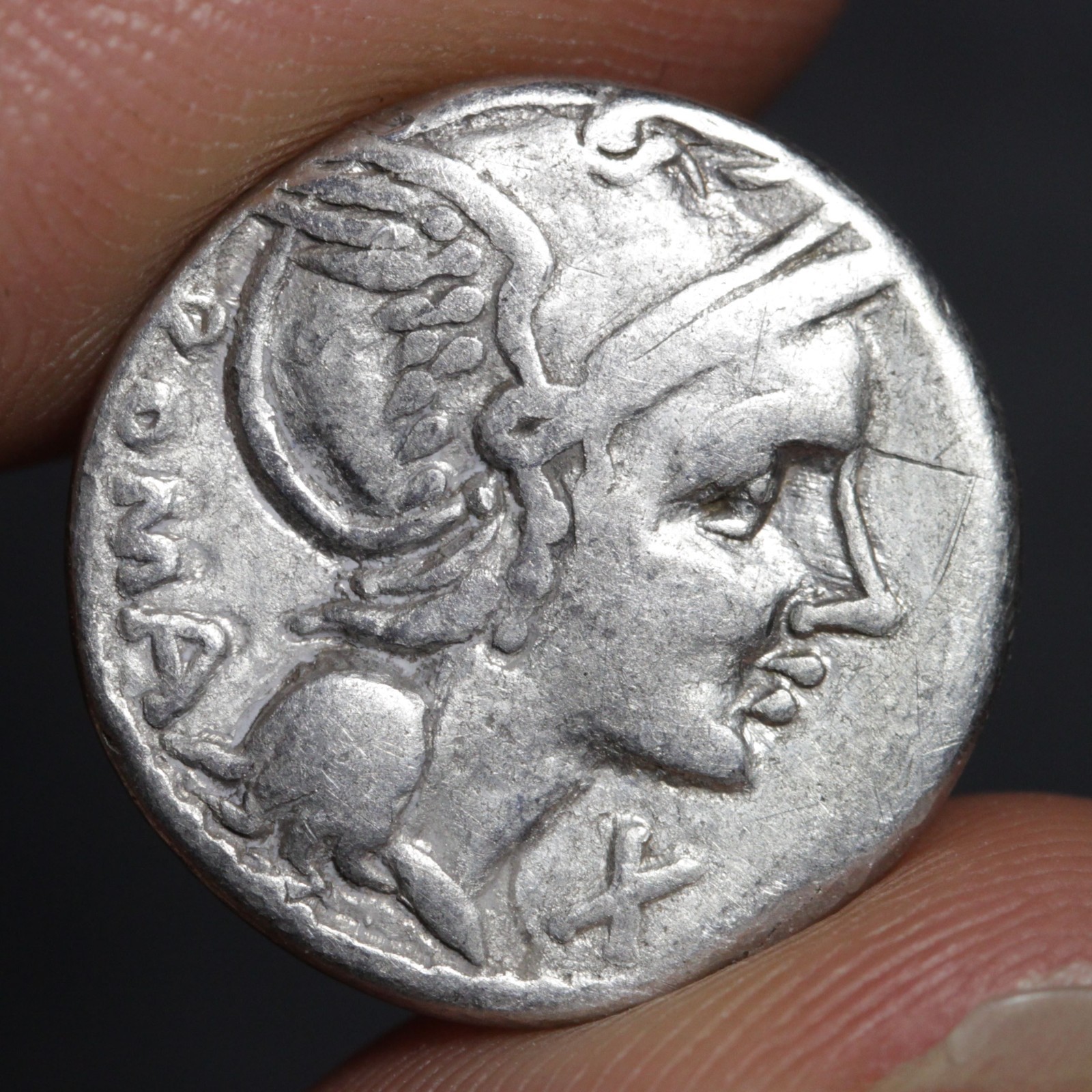 Roma Head Denarius 109BC Ancient Roman Republic Silver Coin Flaminius Chilo