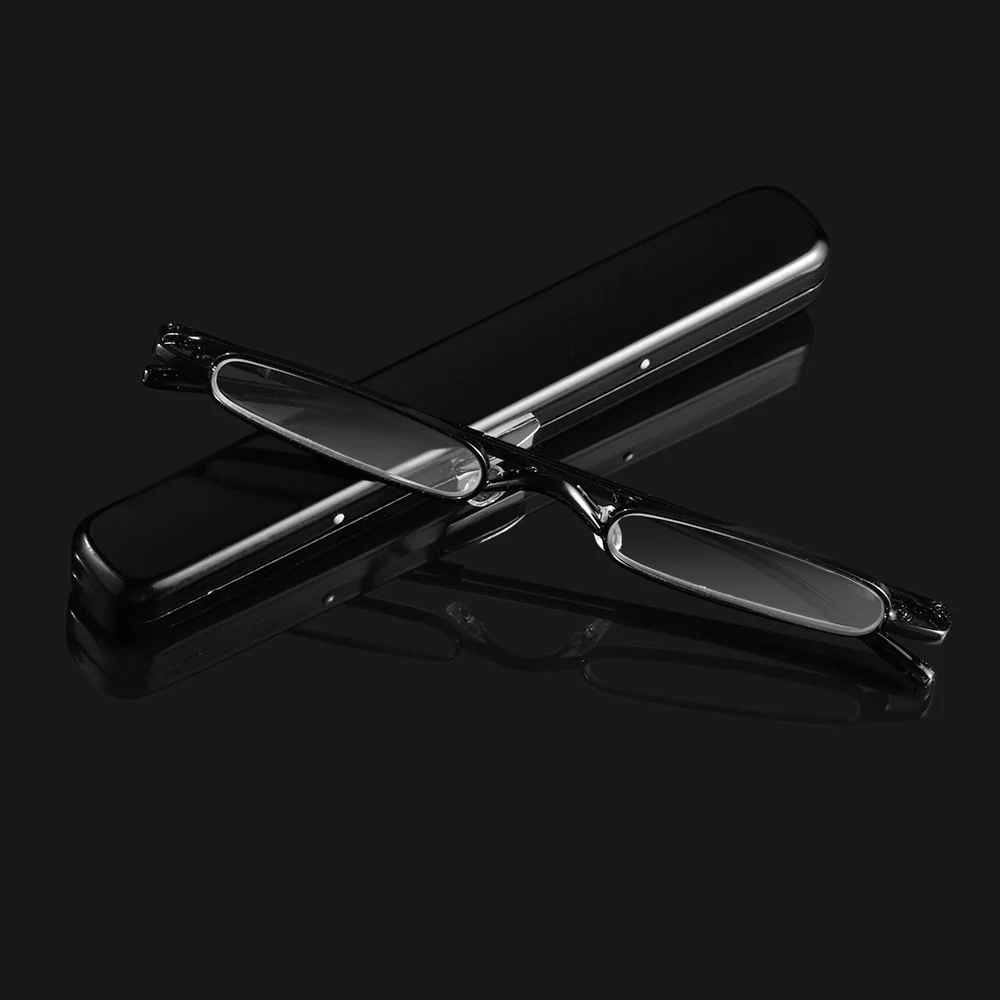 Elegant Metal Reading Glasses Ultra Thin Portable Mini Readers w/ Case 1.0–3.0