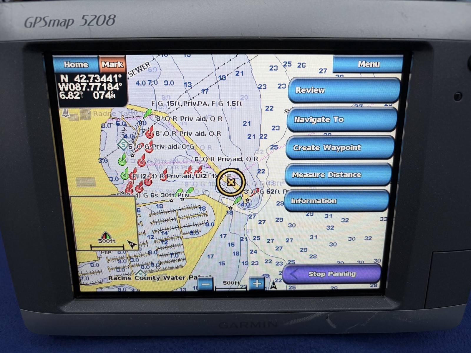 Garmin GPSmap 5208 GPS Chartplotter Multifunction Display Unit- Tested Working