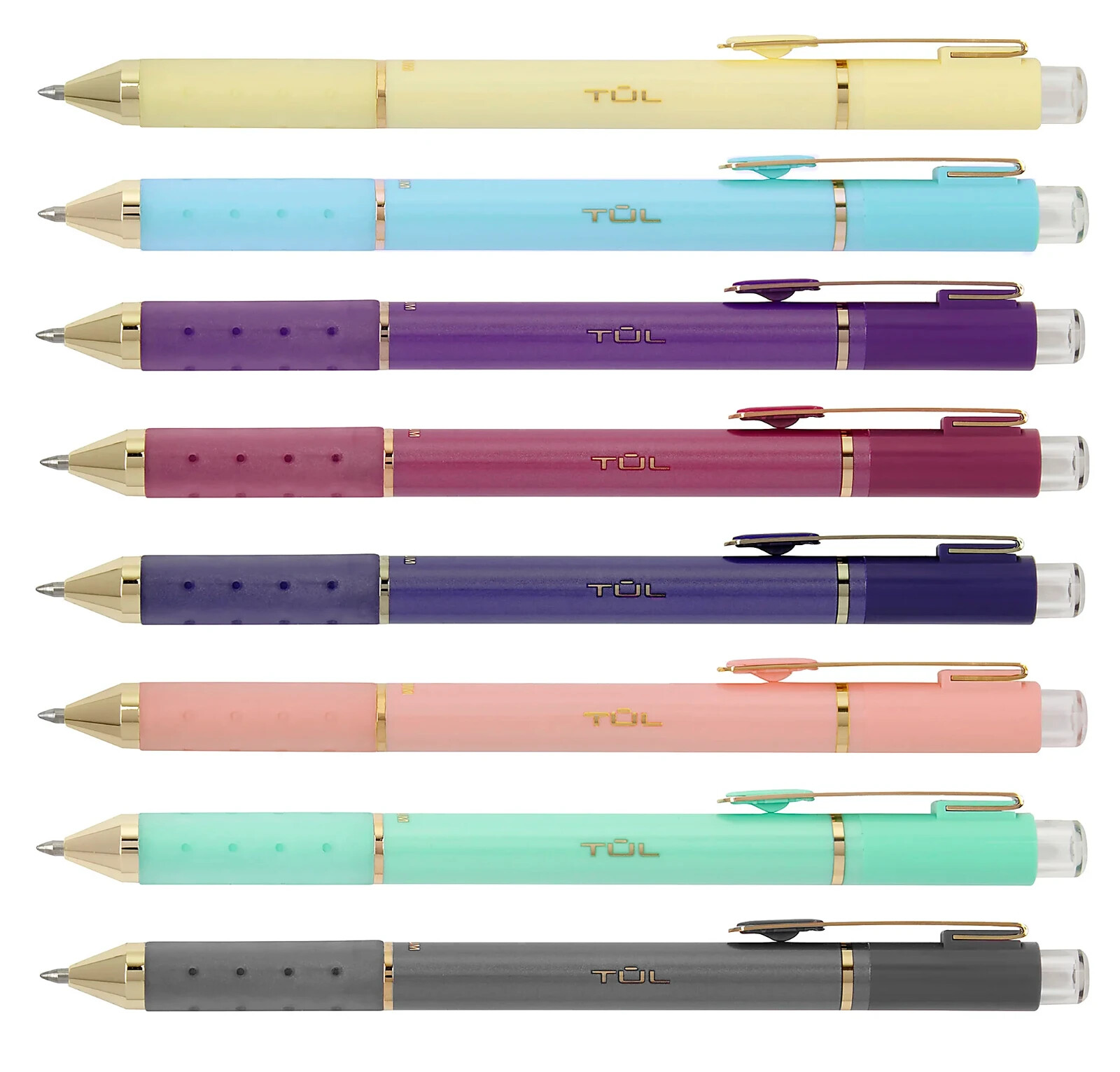 TUL Limited Edition GL Series Metallic Ink Retractable 0.8mm Gel Pens - 8 Pack