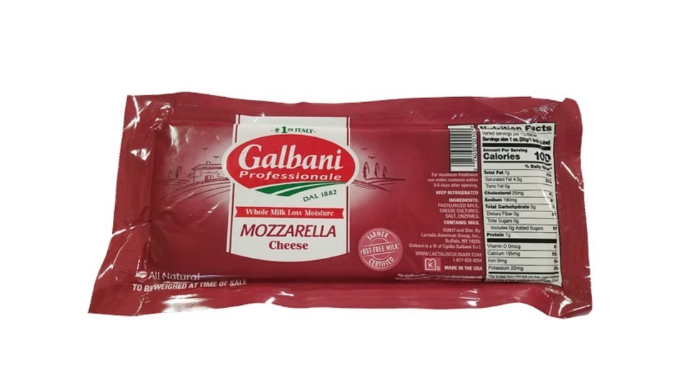 Galbani Professionale Whole Milk Mozzarella Cheese, 5 Pound