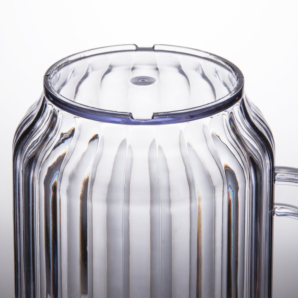 12 PACK Clear 60 Oz Plastic Round Bar Restaurant Beverage Serving Spout Pitchers