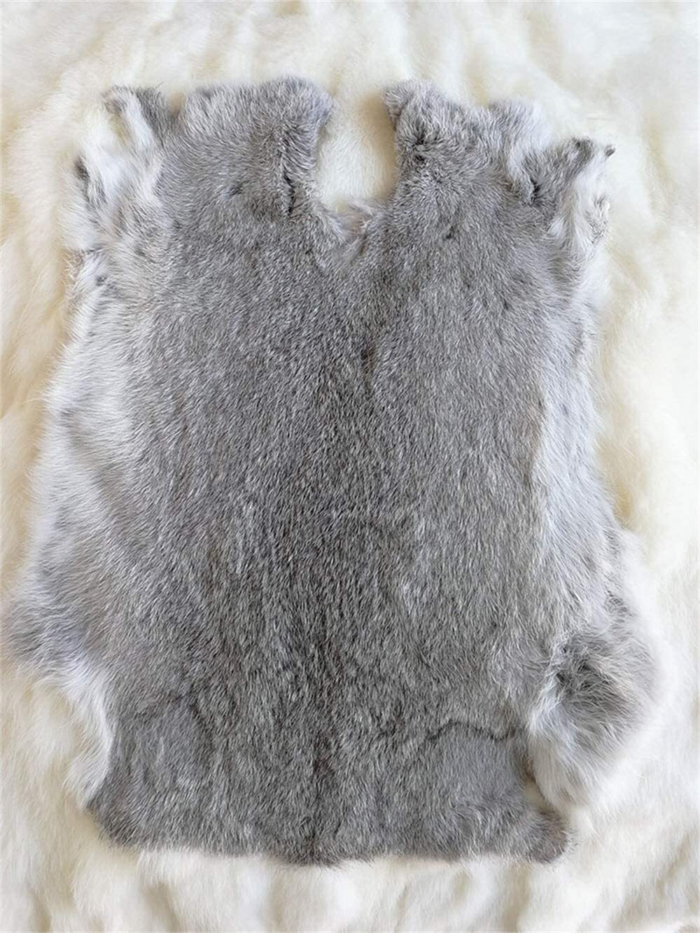 High Quality Soft Natural Gray Rabbit Skin Pelt Real Fur Craft Decro 8-14'' US