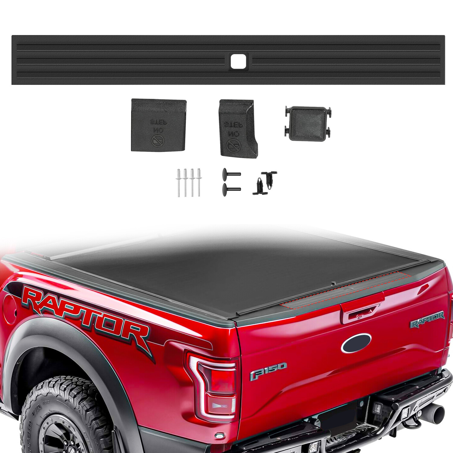 For 2015-19 Ford F150 Tailgate Moulding Cover With Flexible Step FL3Z-9940602-B