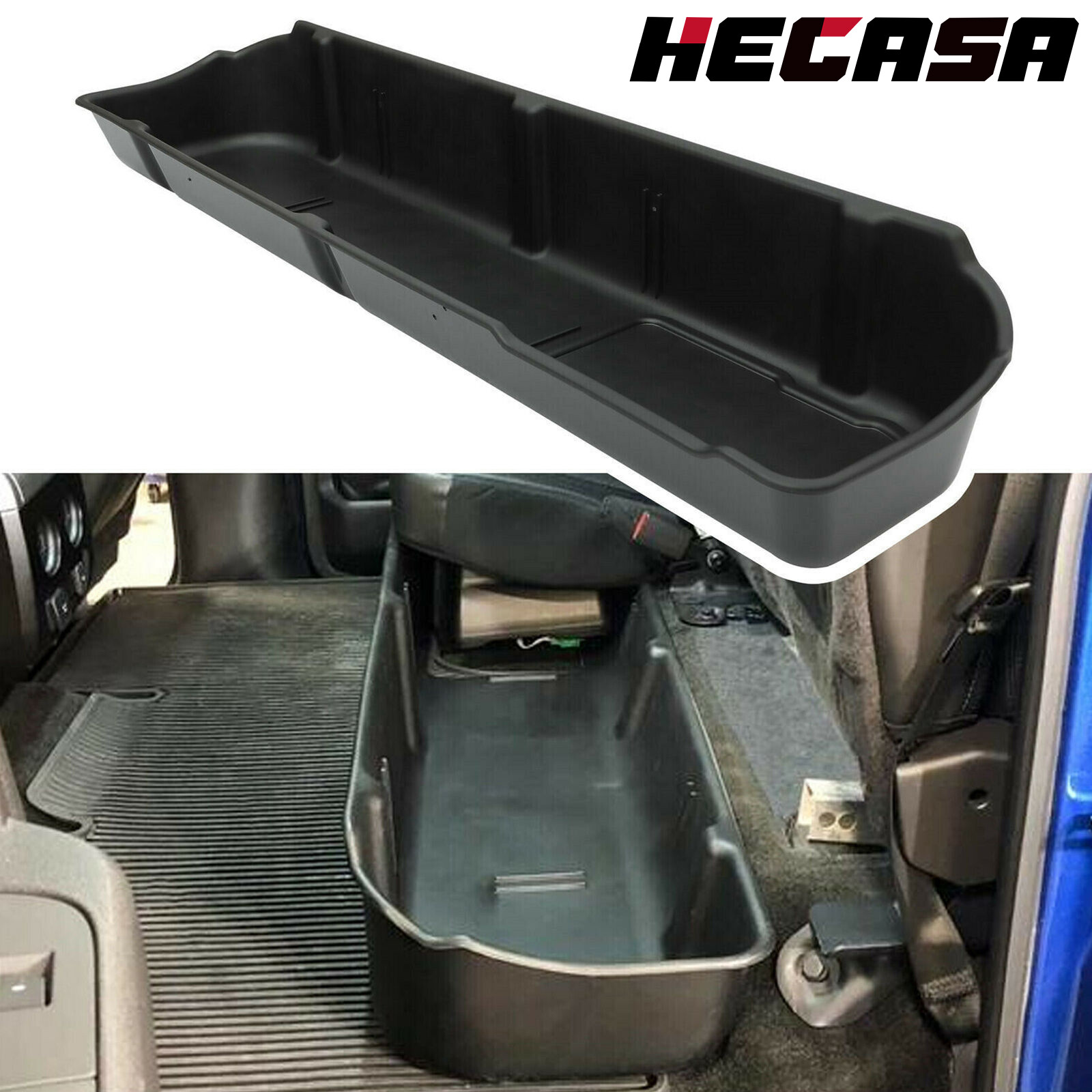 FOR 2009-2014 Ford F-150 Super Crew Cab Seat w/o Subwoofer Underseat Storage Box
