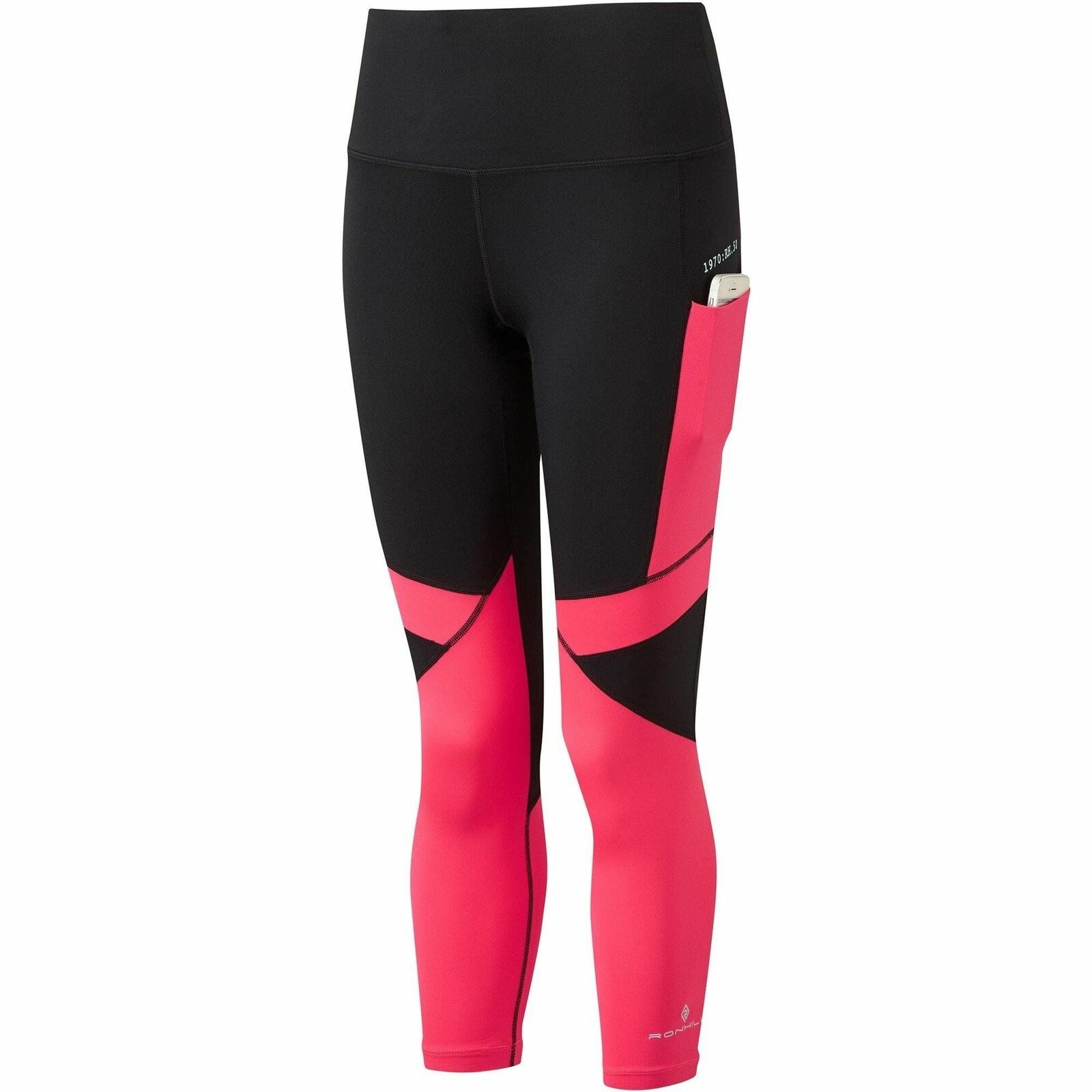Ronhill Tech Revive Crop Tight Womens Size Small - Black/Hot Pink