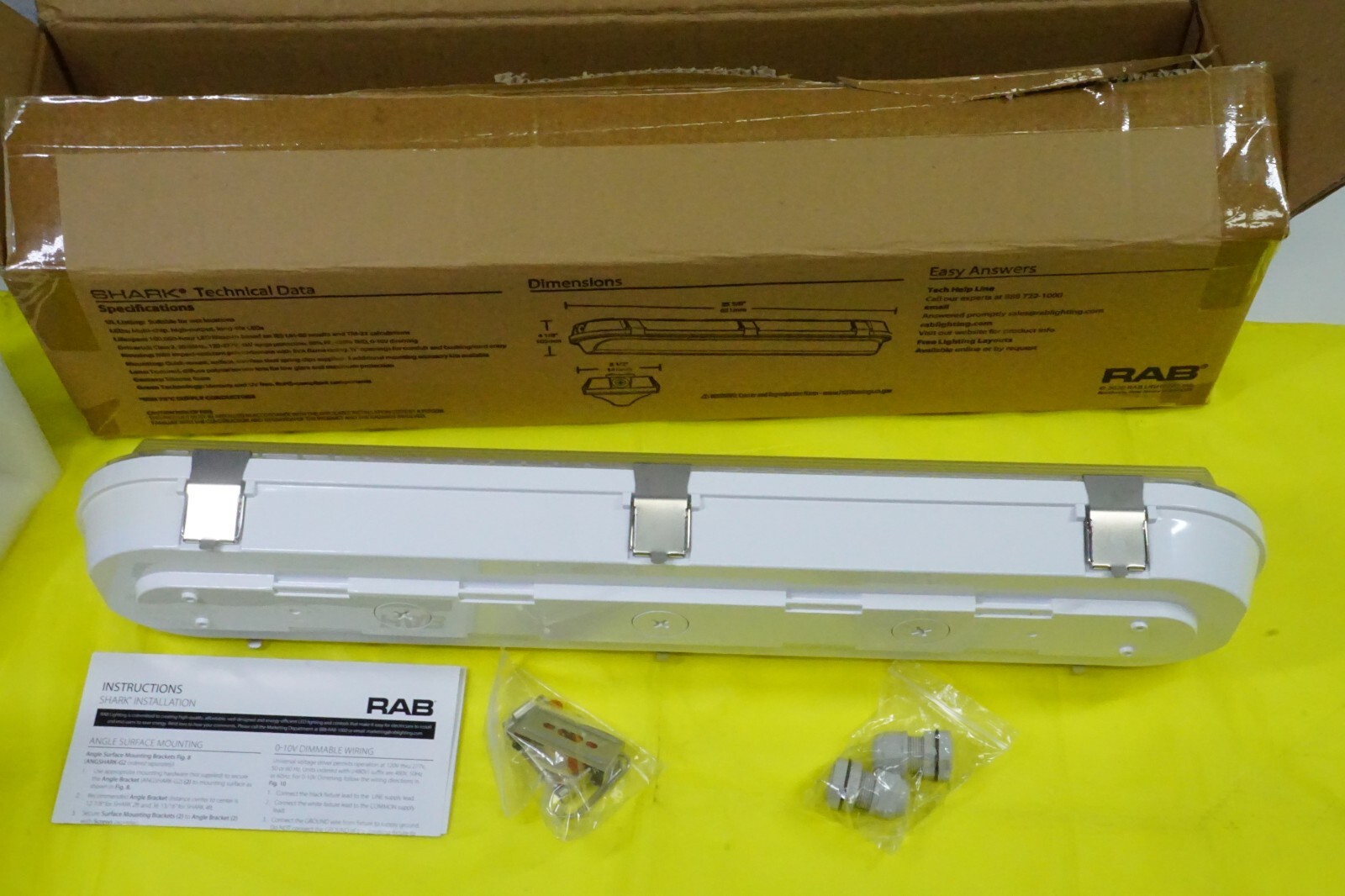 RAB, Shark2-25W/D10, LED Light Washdown Linear 2ft 25w 5000k 120-277v Hazardous