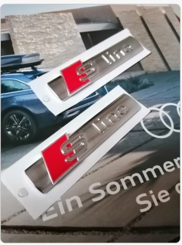 Audi S-Line emblem original lettering 2 pieces