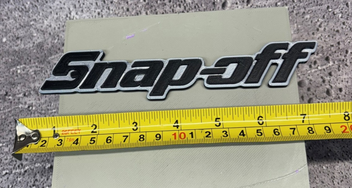 Snap-off 3D Printed Magnet; Toolbox Badge; Made in USA: 7" x 1.5"