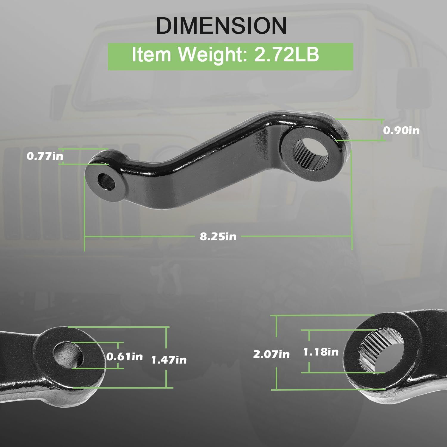 Drop Pitman Arm 2.5"-6" Lift Power Steering 6605 for Jeep Wrangler YJ TJ XJ MJ