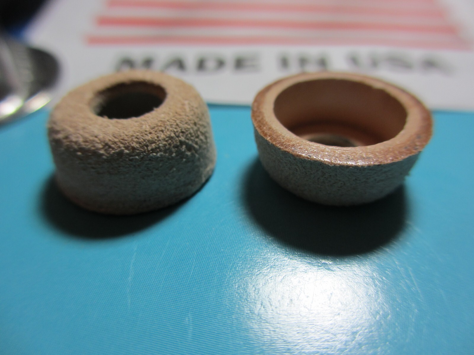 (2) - M-1942 / 45 - M-1950 MILITARY STOVE LEATHER PUMP CUPS!