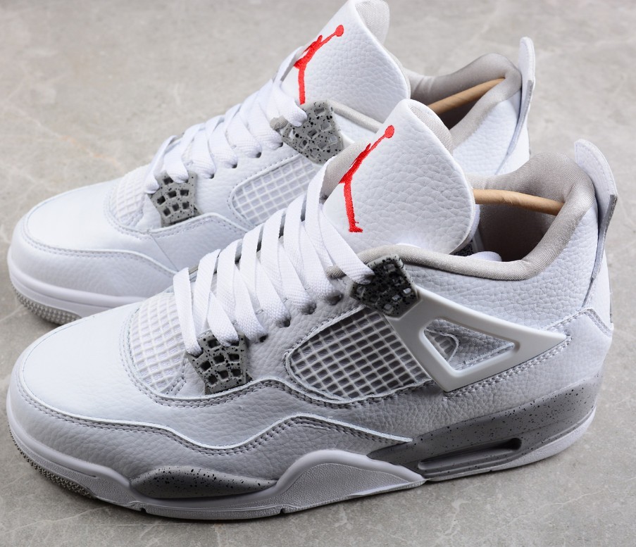 US Size 7-12 Jordan 4 Retro "White Oreo " Men's Basketball Shoes Mid Top