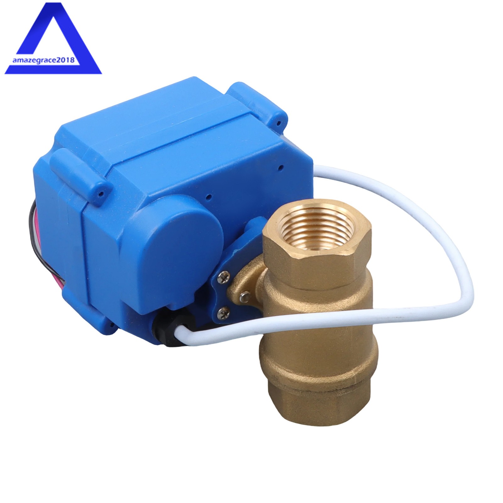 1/2" Brass Motorized Ball Valve, Full Port, 9-24V AC/DC, 2 Wire Auto Return
