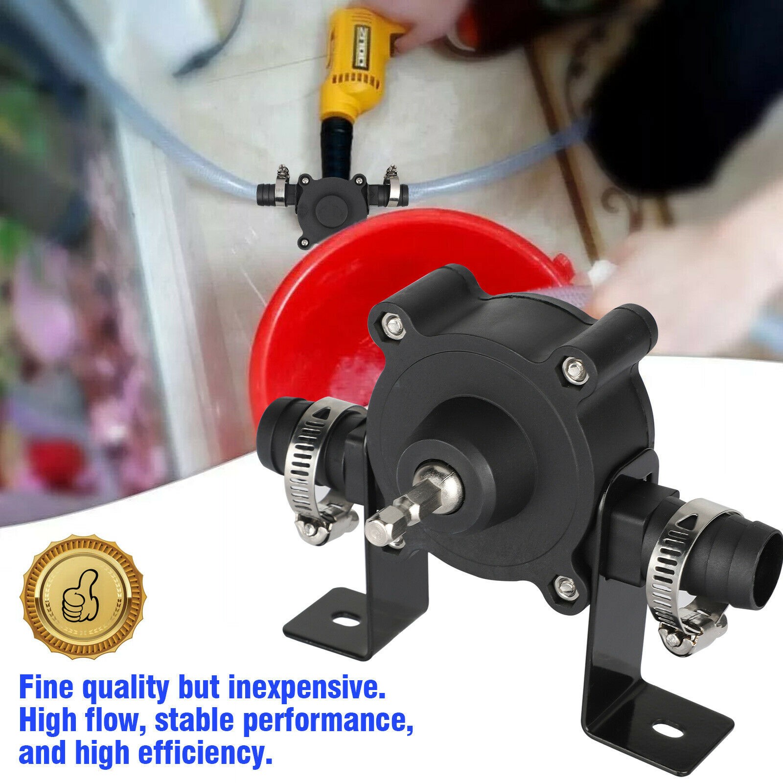 Hand Drill Drive Self Priming Pump Water Oil Fluid Transfer Tool